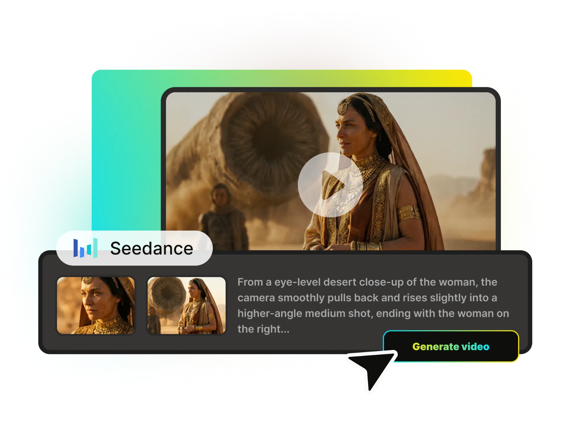 Side-by-side comparison showing reference-based camera movement applied to a new scene